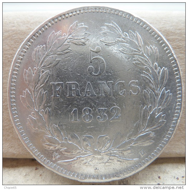 Pièce De 5 F LOUIS PHILIPPE  En Argent 1832 H. Très Belle Pièce - 5 Francs