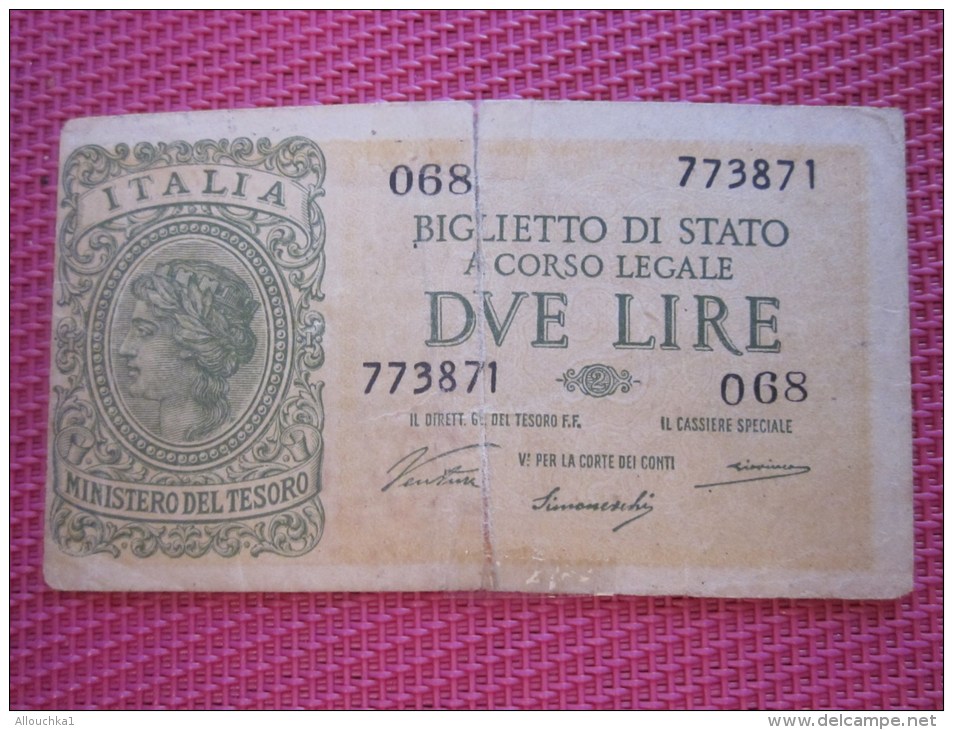 1935 Italie Italia Biglieto Di Stato A. Corso Legale 2 BANK BILLET DE BANQUE BANCONOTE BANKNOTE BILLETES BANKNOTEN - Biglietti Di Stato