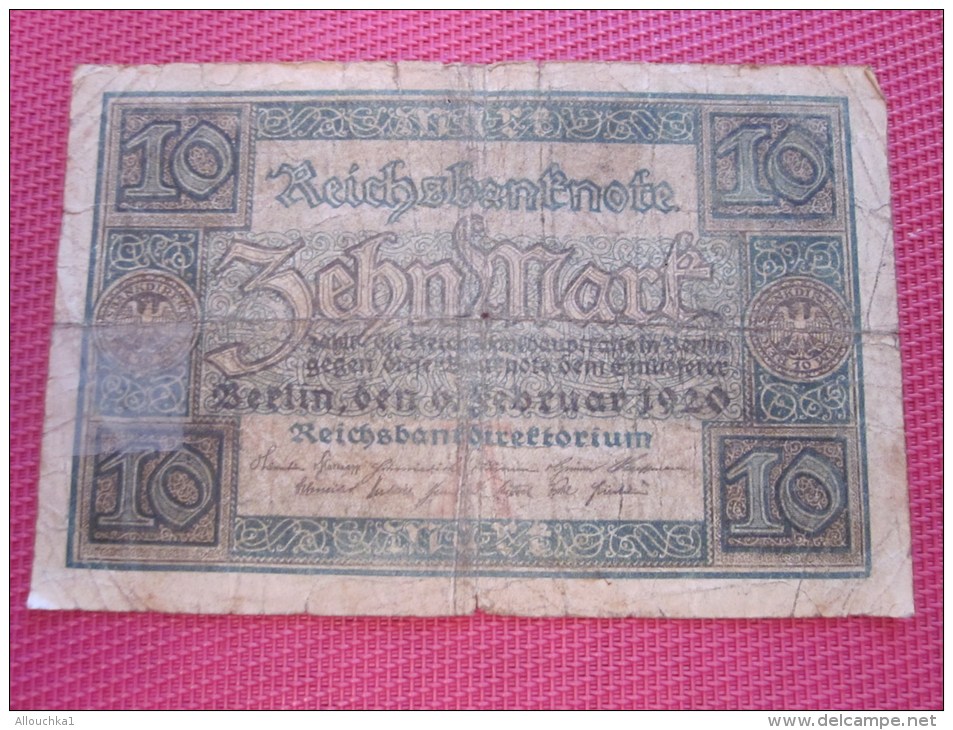 Berlin Février 1920 Reichbanknote  10 Mark BANK BILLET DE BANQUE BANCONOTE BANKNOTE BILLETES BANKNOTEN - 10 Mark