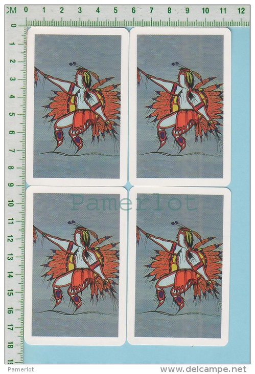 4 Cartes A Jouer (Amérindien Des Prairie Manitoba, Alberta, Saskatchewan ) Native Are  Canada - Autres & Non Classés