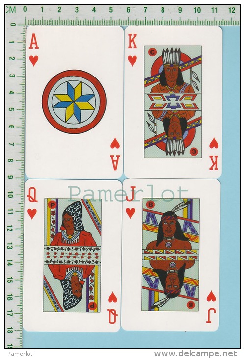 4 Cartes A Jouer (Amérindien MicMac De La Cote East ) Native Are MicMac Of The East Coast Canada - Andere & Zonder Classificatie