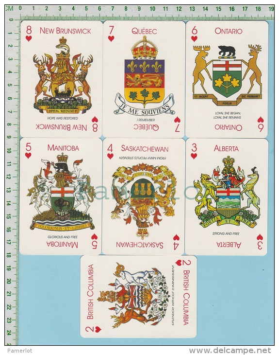 13 Cartes A Jouer ( Blason Shield Emblèmes Des Provinces Et Du Canada Avec Leurs Mottos ) - Other & Unclassified