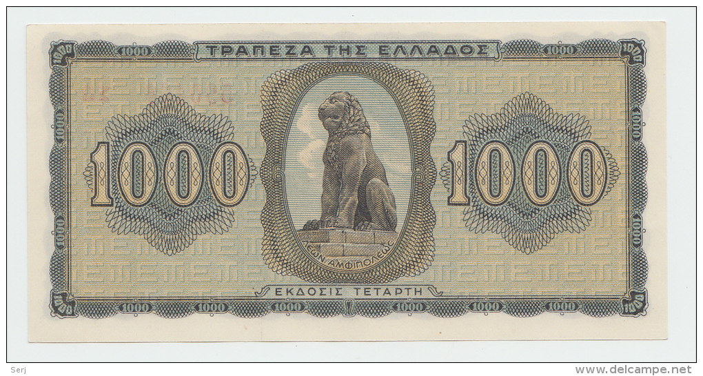 Greece 1000 Drachmai 1942 UNC NEUF P 118 - Griekenland