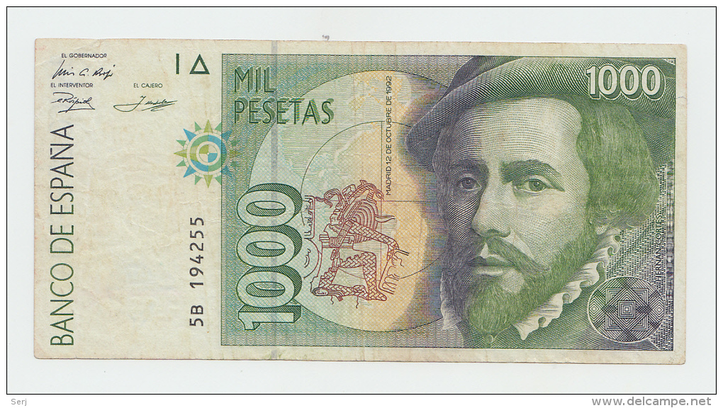 Spain 1000 Pesetas 1992 VF+ P 163 - [ 4] 1975-…: Juan Carlos I.