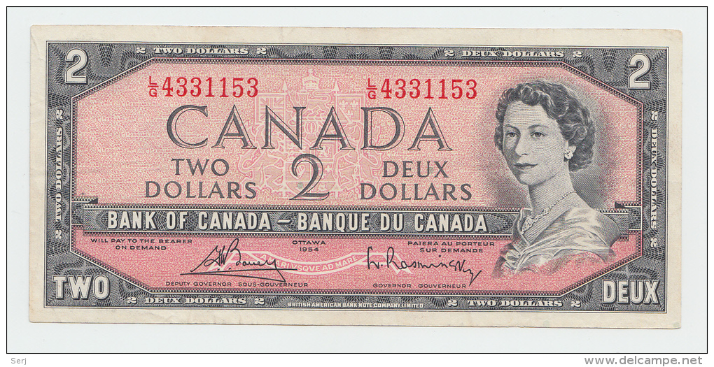 Canada 2 Dollars 1954 (1972 - 1973) VF+ CRISP Banknote P 76c 76 C - Canada