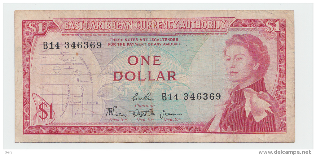 East Caribbean States 1 Dollar 1965 "F" P 13b (sig. 3) - Caribes Orientales