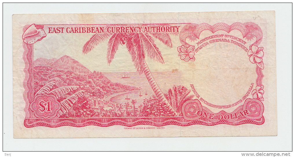 East Caribbean States 1 Dollar 1965 VF+ CRISP Banknote P 13g 13 G - Oostelijke Caraïben