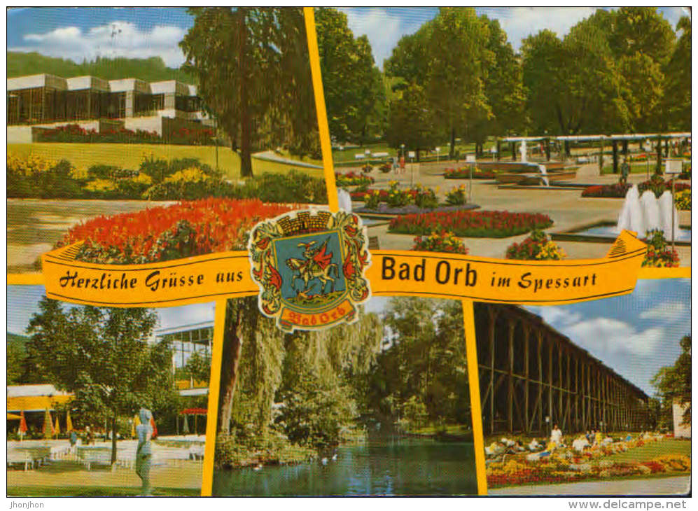 Deutschland- Postkarte Zirkuliert In 1976- Bad Orb- Spessart - Collage Von Bildern - 2/scans - Bad Orb