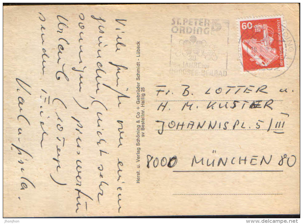 Deutschland- Postkarte Zirkuliert In 1982- Hallig Langeness -Collage Von Bildern - 2/scans - Halligen