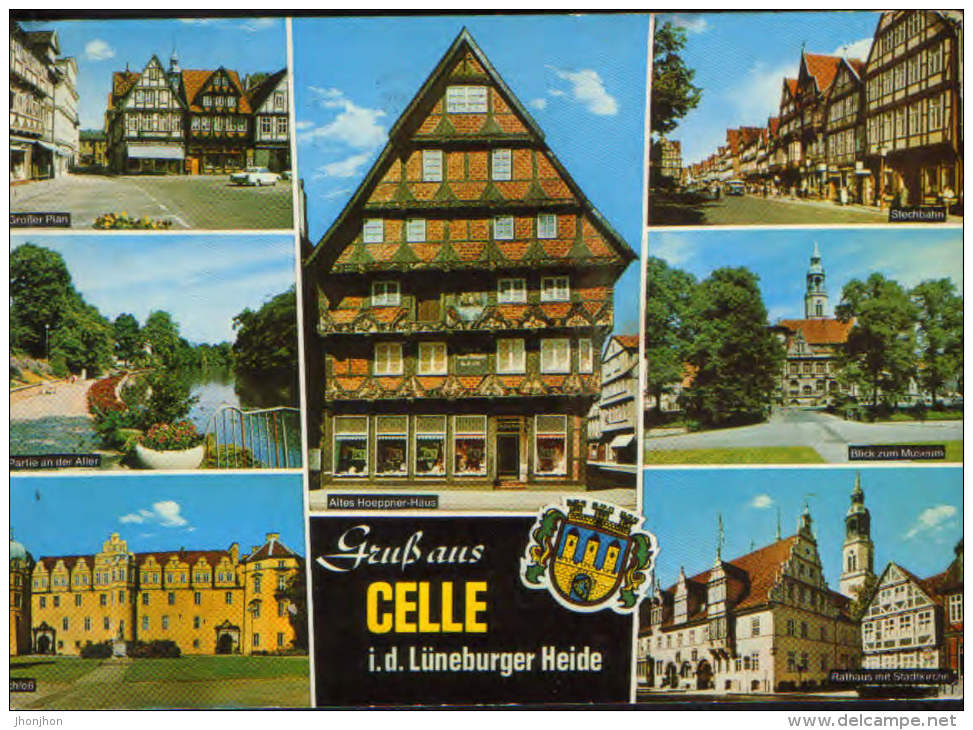 Deutschland- Postkarte Zierkuliert In 1986 - Celle - Collage Von Bildern - 2/scans - Celle