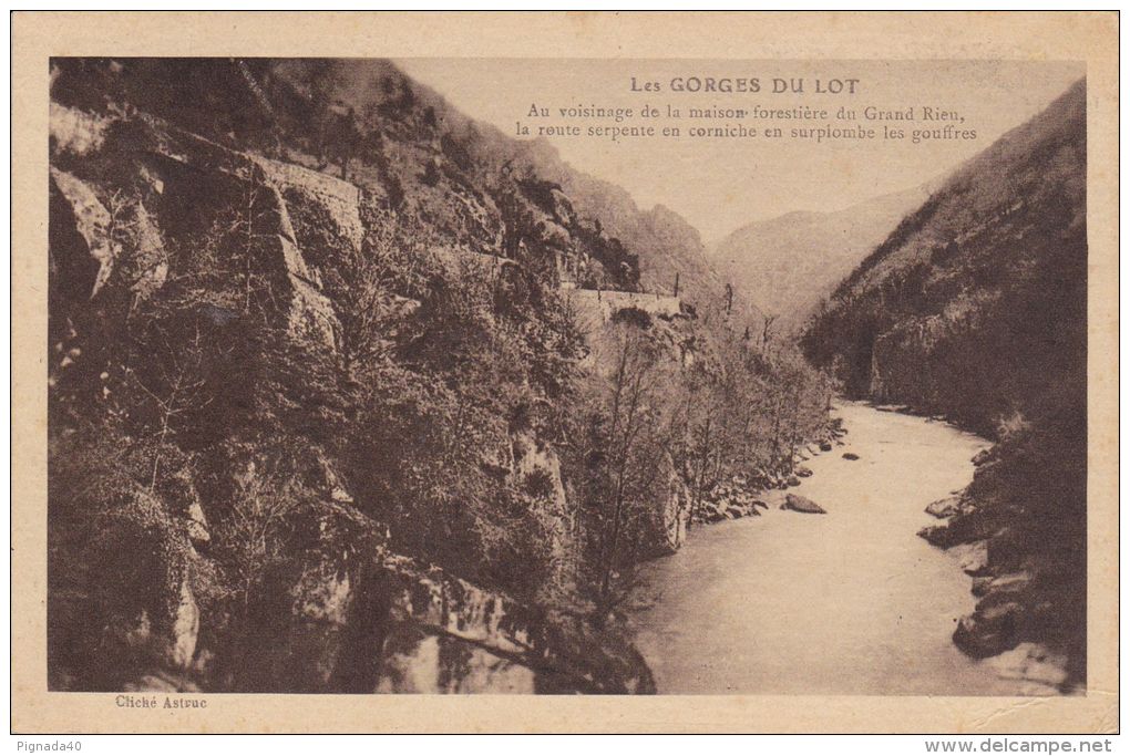 Carte , 48 , Au Voisinage De La Maison Forestière Du Grand Rieu , La Route Serpent En Corniche En Surplombe Les Gouffres - Gandrieux Saint Amans