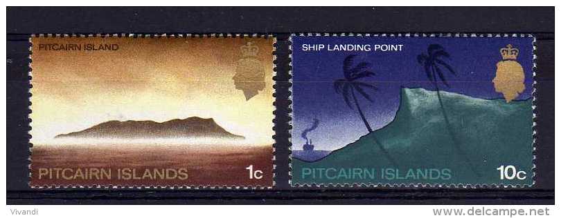 Pitcairn Islands - 1971 - 1 Cent &amp; 10 Cents Definitives (Glazed Paper Issued 9/8/71) - MH - Pitcairn