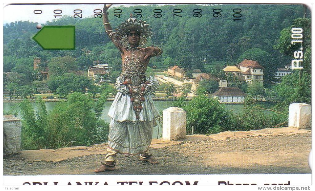 SRI LANKA AUTELCA PERSONNAGE PERSON LANDSCAPE 100 RS UT OLDTIMER CARD 1ERE CARTE DU SRI LANKA RARE - Sri Lanka (Ceilán)