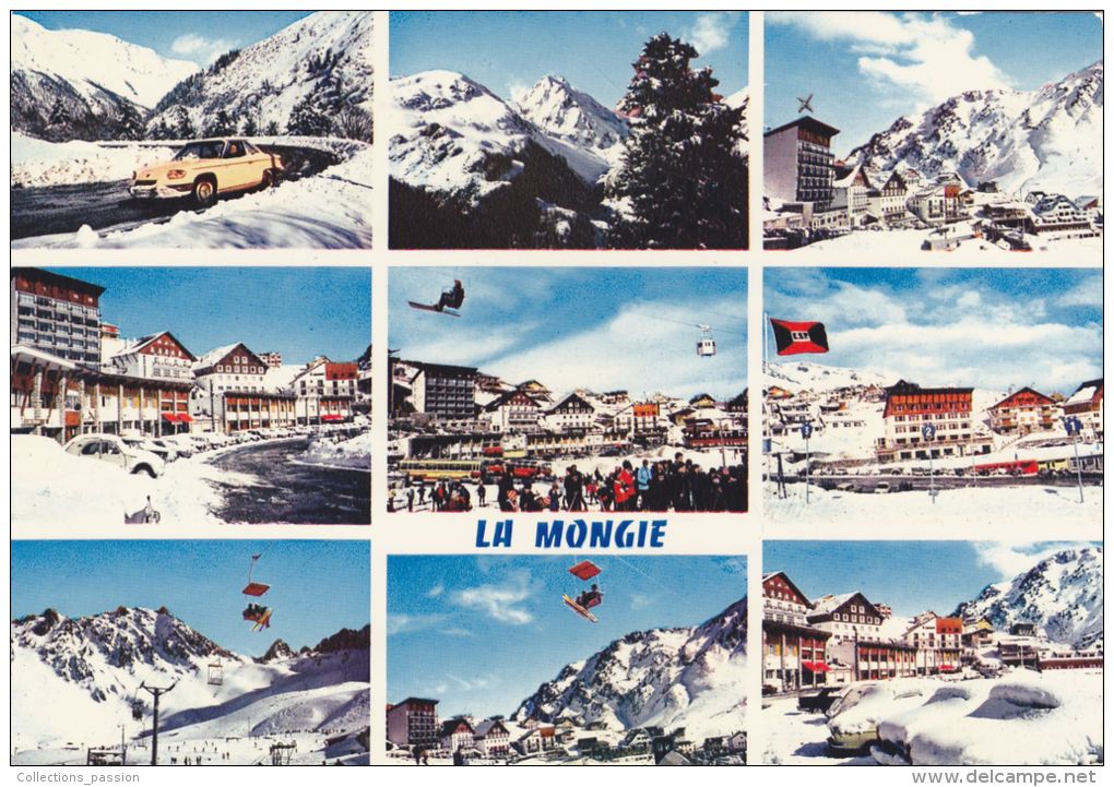 Cp , 65, LA MONGIE , Pic Du Midi , Station Et Pistes , Multi-Vues - Campan