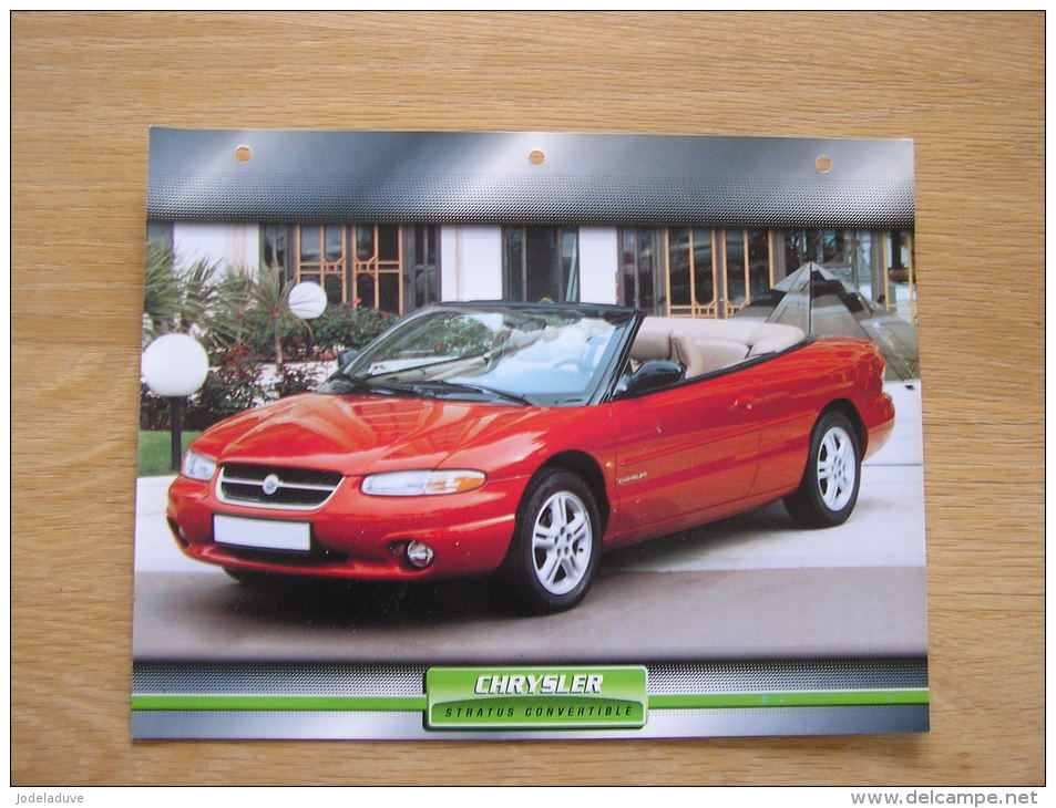 CHRYSLER Stratus Convertible Fiche Auto Voiture Automobile Cars Format A4 - Voitures