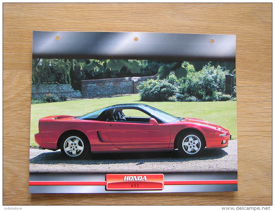 HONDA NSX Fiche Auto Voiture Automobile Cars Format A4 - Voitures