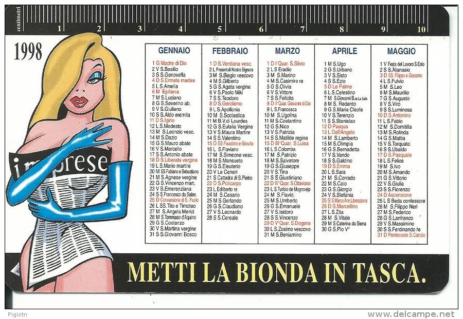 CAL497 - CALENDARIETTO 1998 -BFB -  L´EDITORE DELL´EDILIZIA IN ITALIA - Formato Piccolo : 1991-00