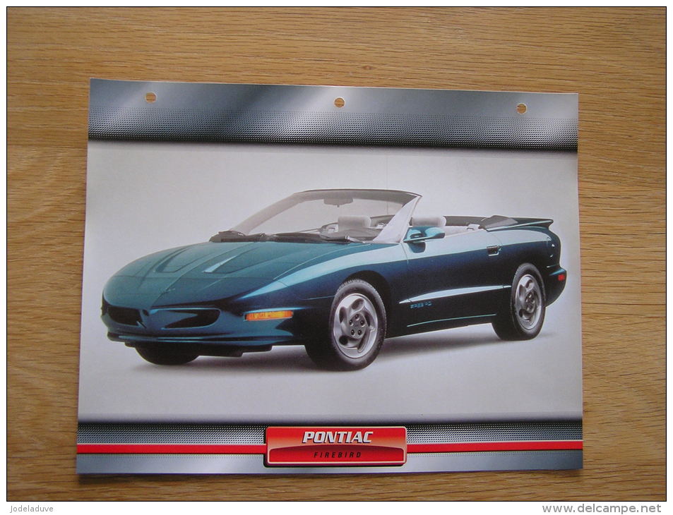 PONTIAC Firebird   Fiche Auto Voiture Automobile Cars Format A4 - Voitures