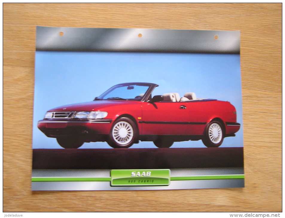 SAAB 900  Cabrio   Fiche Auto Voiture Automobile Cars Format A4 - Voitures