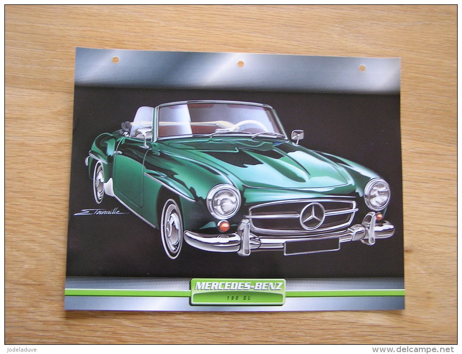 MERCEDES BENZ 190 SL   Fiche Auto Voiture Automobile Cars Format A4 - Voitures