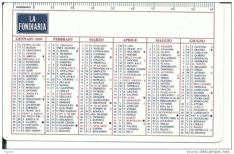 CAL512 - CALENDARIETTO 1998 - LA FONDIARIA ASSICURAZIONI - Formato Piccolo : 1991-00