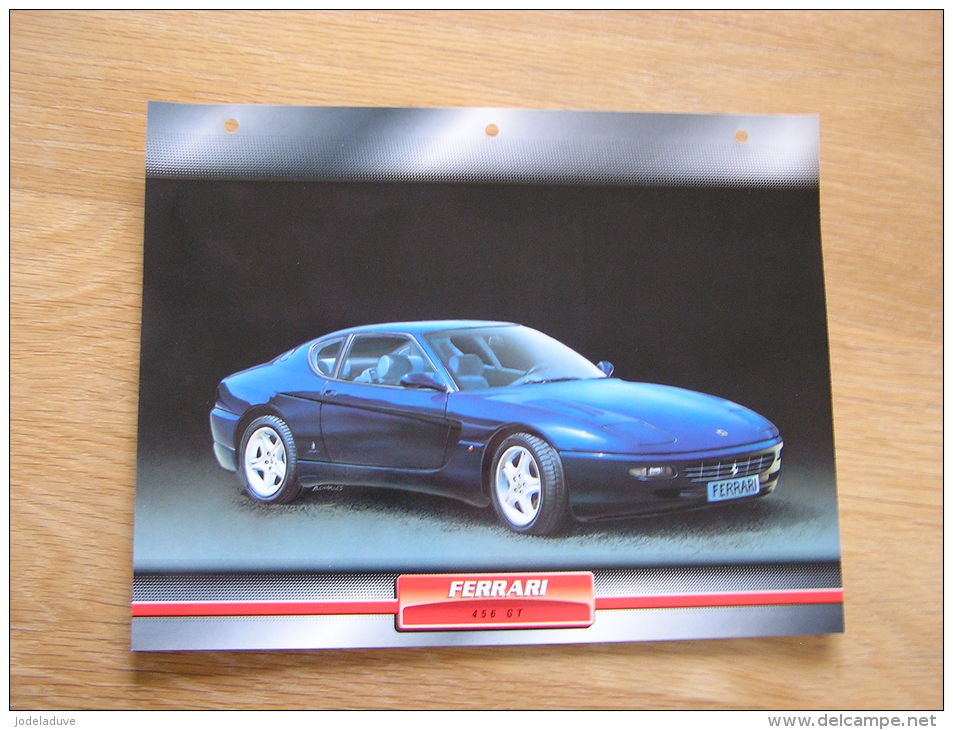 FERRARI 456 GT   Fiche Auto Voiture Automobile Cars Format A4 - Cars