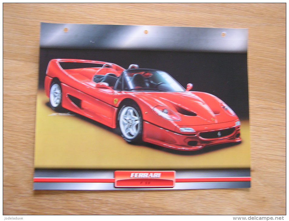 FERRARI F 50   Fiche Auto Voiture Automobile Cars Format A4 - Voitures