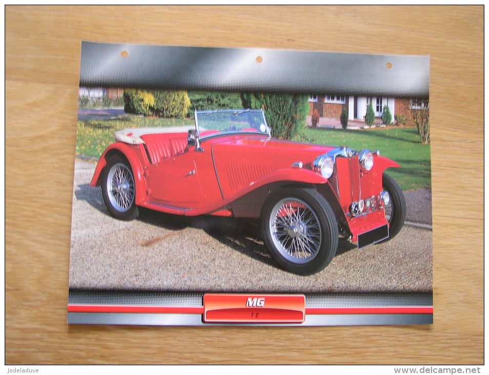 MG T C  Fiche Auto Voiture Automobile Cars Format A4 - Cars