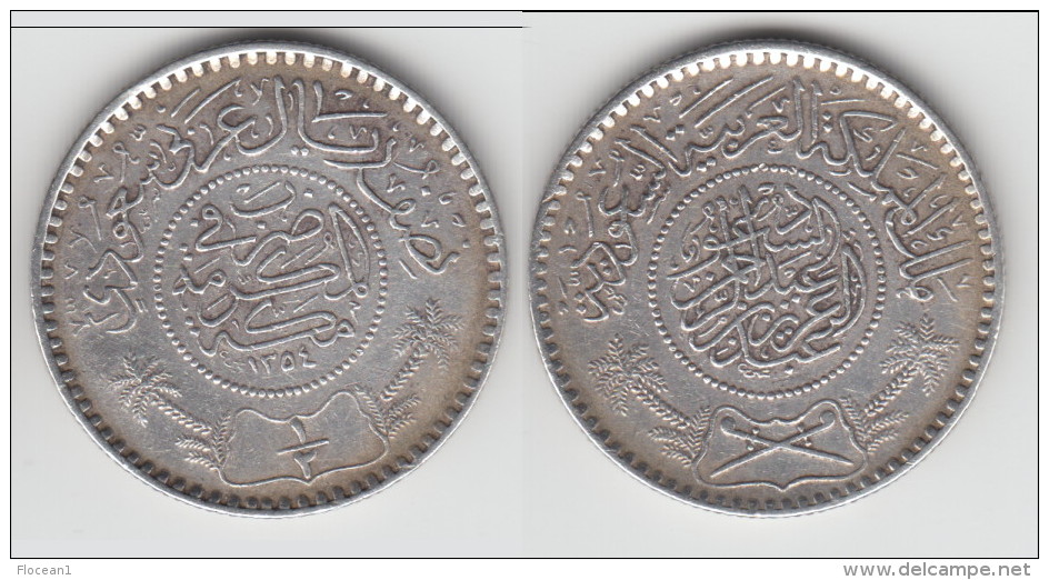 **** ARABIE SAOUDITE - SAUDI ARABIA - 1/2 RIYAL 1354 (1935) - ARGENT - SILVER **** EN ACHAT IMMEDIAT - Arabia Saudita