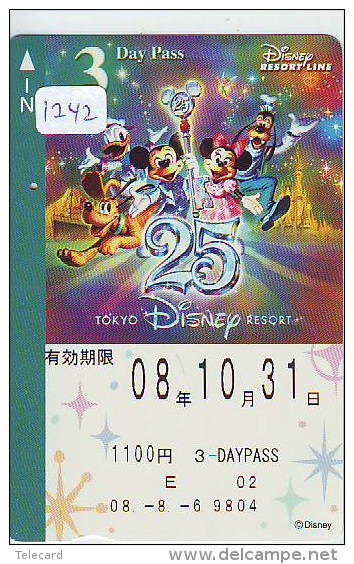 Carte Prépayée Japon * DISNEY (1242) TOKYO DISNEY RESORT PASS * ADULTE PASSPORT * PREPAID CARD JAPAN * MICKEY MOUSE - Disney