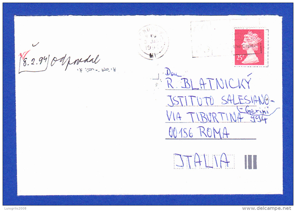 ENVELOPPE -- CACHET  LONDON - 3.JAN.1994 - Covers & Documents