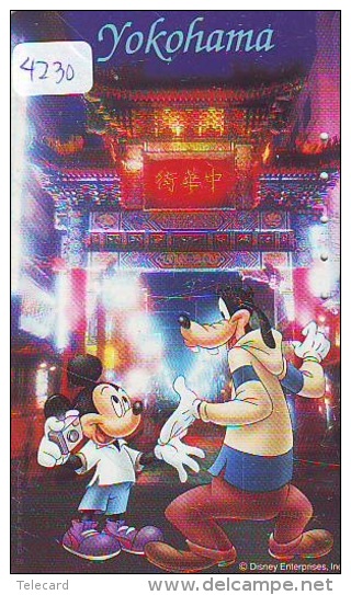 Télécarte Japon DISNEY * 110-177902 * Série Voyage N° 8 * Mickey Chien Goofy YOKOHAMA (4230 Japan Phonecard Telefonkarte - Disney