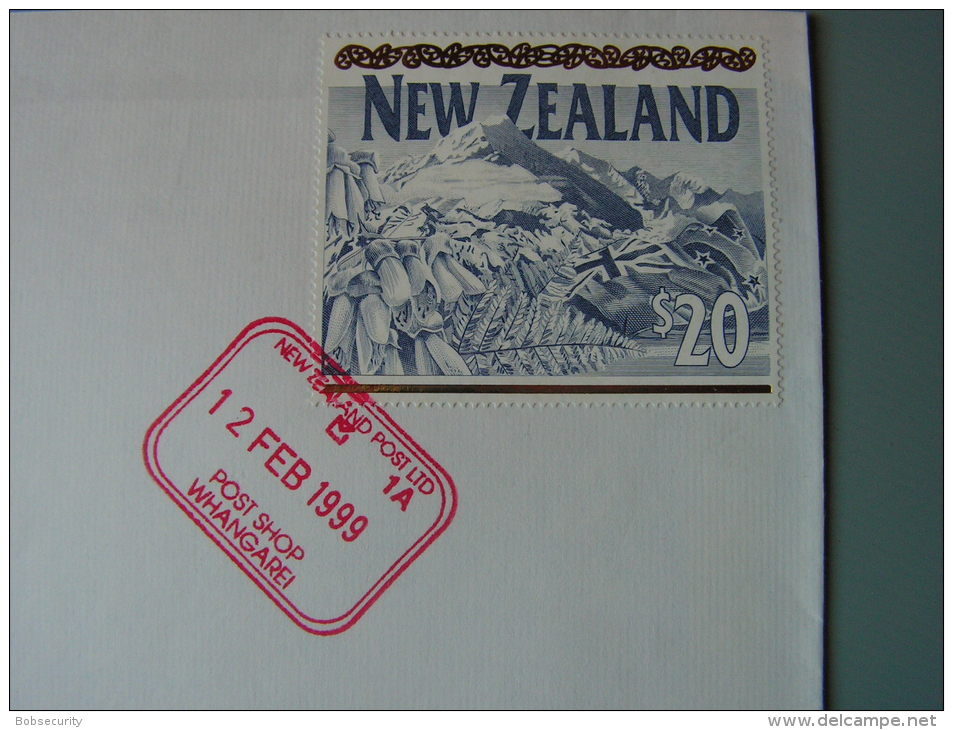 == NZ 1999   20 $  Stamp On Cv. Red Cancel Post Shop  !! - Briefe U. Dokumente