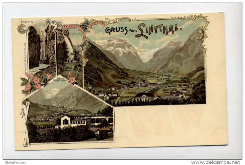 SCHWEIZ - SUISSE - LINTTHAL LITHO POSTCARD - Thal