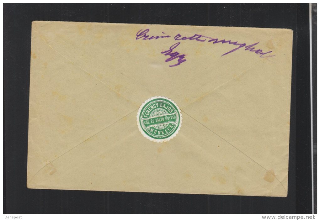 Hungary Registered Cover 1898  Munkacs - Storia Postale