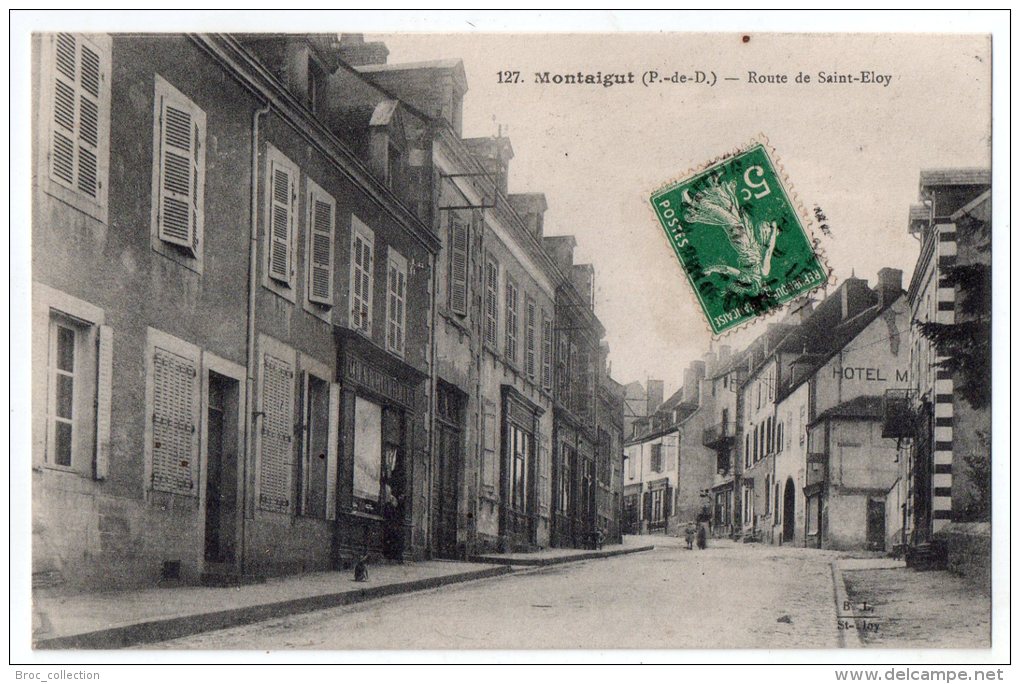 Montaigut, Route De Saint-Eloy, 1912, éd. B. J. - Montaigut