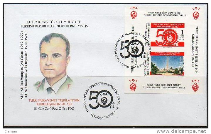 Northern Cyprus (Turkish) - 2008 (FDC) 50.Resistance Organization-Widerstandsbewegung ** - Gebraucht