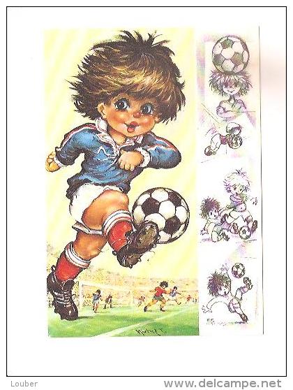 CPSM Illustrateur Michel THOMAS Les Petits A L'Attaque  Footballeur 1987 - Verzamelingen & Reeksen