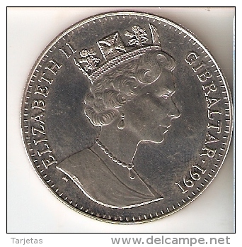 MONEDA DE GIBRALTAR DE 1 CROWN DEL AÑO 1991 DE LA PRINCESA DIANA DE GALES (COIN) SIN CIRCULAR-UNCIRCULATED - Gibraltar