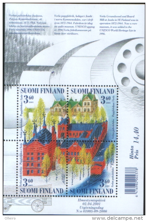 Finlandia Finland 2001 Miniature Sheet Verla Unesco World Heritage Site  4v  ** MNH - Nuevos