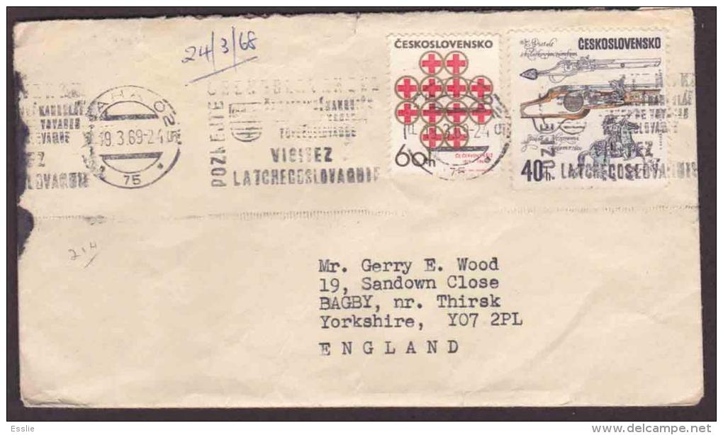 Czechoslovakia On Cover - 1969 - Historical Firearms - Italian Pistol With Dutch Decorations, Red Cross. - Briefe U. Dokumente