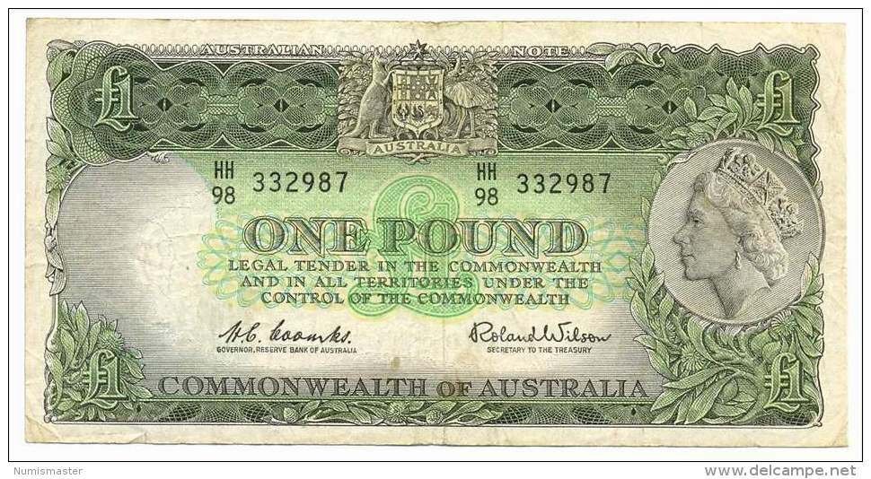 AUSTRALIA , 1 POUND 1961 -1965 , P- 34 - 1960-65 Reserve Bank Of Australia