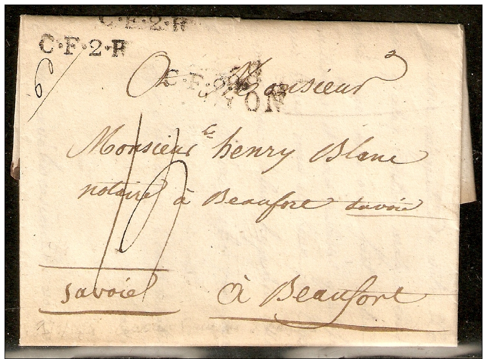 Lettre De Lyon Pour La Savoie De 1824 TB - 1801-1848: Precursori XIX