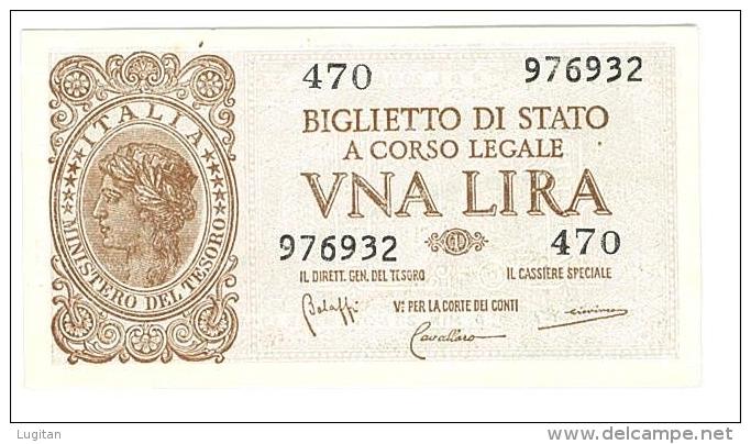 CARTAMONETA - 1 LIRA - ITALIA LAUREATA - DECR. 23 - 11 - 1944 - FDS - BS. 18 - Regno D'Italia – 1 Lira