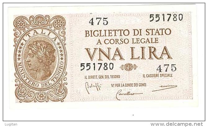 CARTAMONETA - 1 LIRA - ITALIA LAUREATA - DECR. 23 - 11 - 1944 - FDS - BS. 18 - Regno D'Italia – 1 Lira