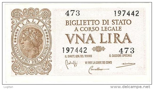 CARTAMONETA - 1 LIRA - ITALIA LAUREATA - DECR. 23 - 11 - 1944 - FDS - BS. 18 - Regno D'Italia – 1 Lira