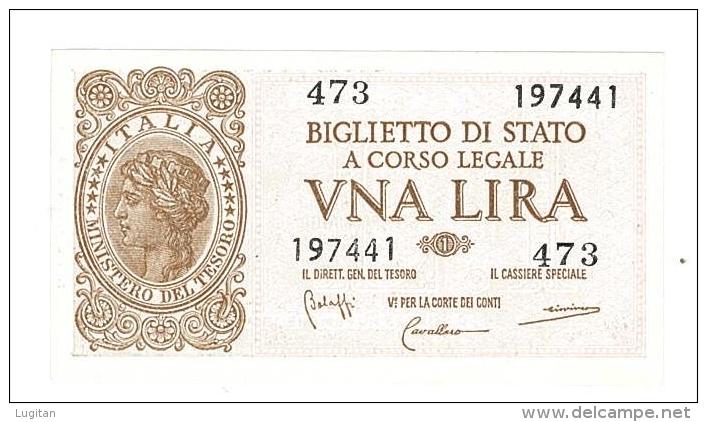 CARTAMONETA - 1 LIRA - ITALIA LAUREATA - DECR. 23 - 11 - 1944 - FDS - BS. 18 - Regno D'Italia – 1 Lira