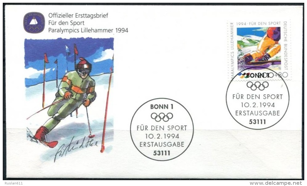 Olympic Games Germany 1994 FDC Lillehammer - Hiver 1994: Lillehammer