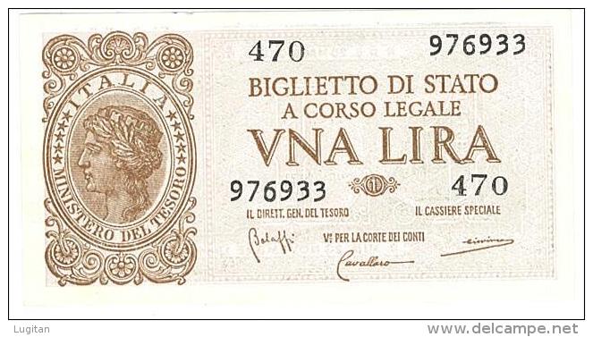 CARTAMONETA - 1 LIRA - ITALIA LAUREATA - DECR. 23 - 11 - 1944 - FDS - BS. 18 - Regno D'Italia – 1 Lire