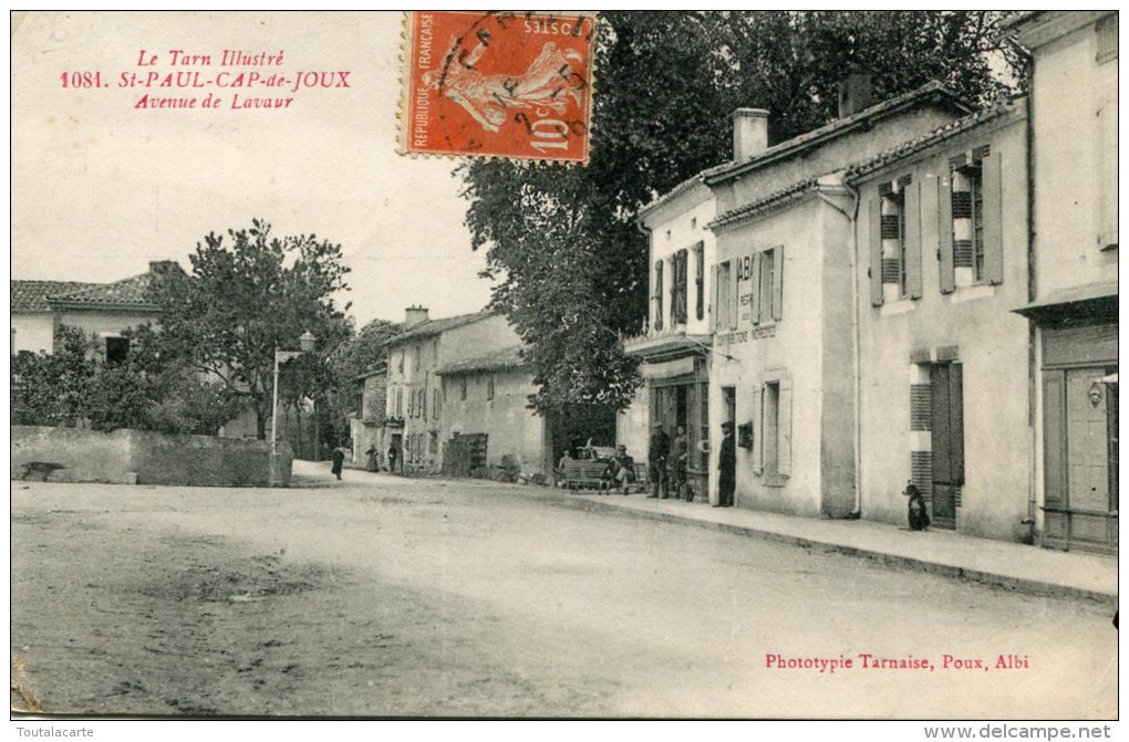 CPA 81 ST PAUL CAP DE JOUX AVENUE DE LAVAUR 1916 - Saint Paul Cap De Joux